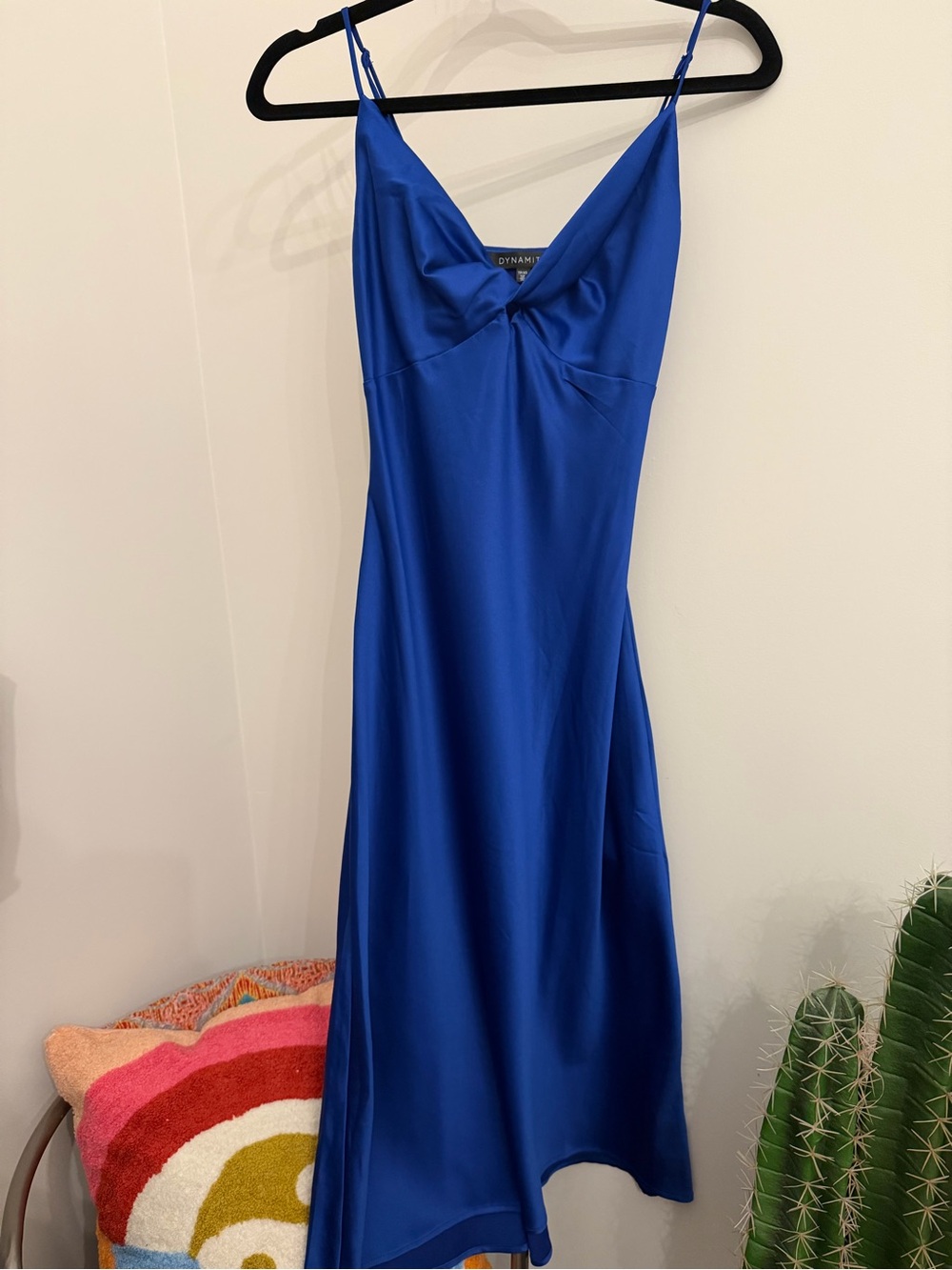 Dynamite Cobalt Blue Slip Midi Dress